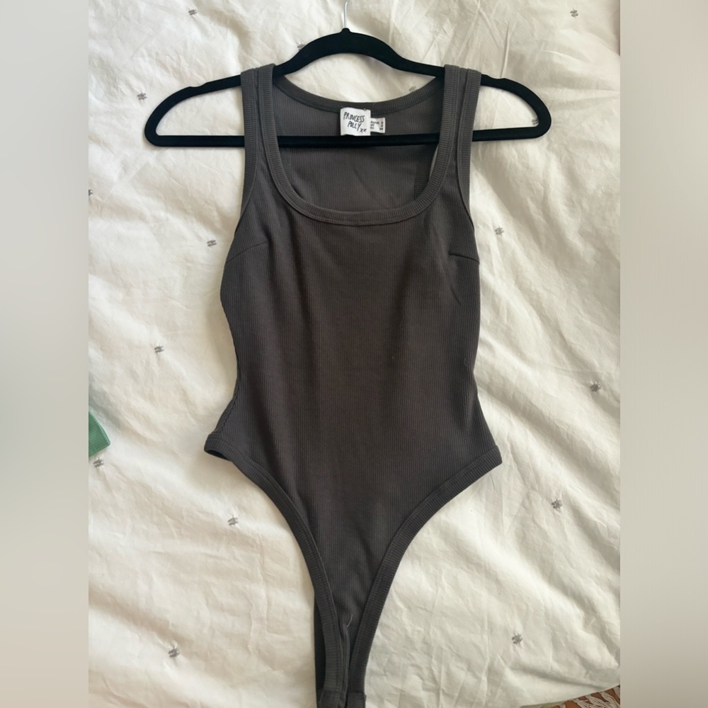 Grey body suit